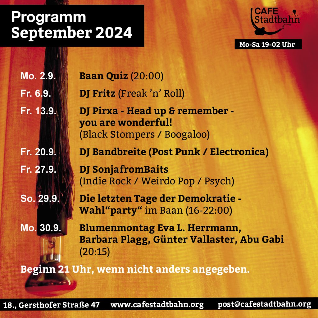 Flyer Cafe Stadtbahn September 2024